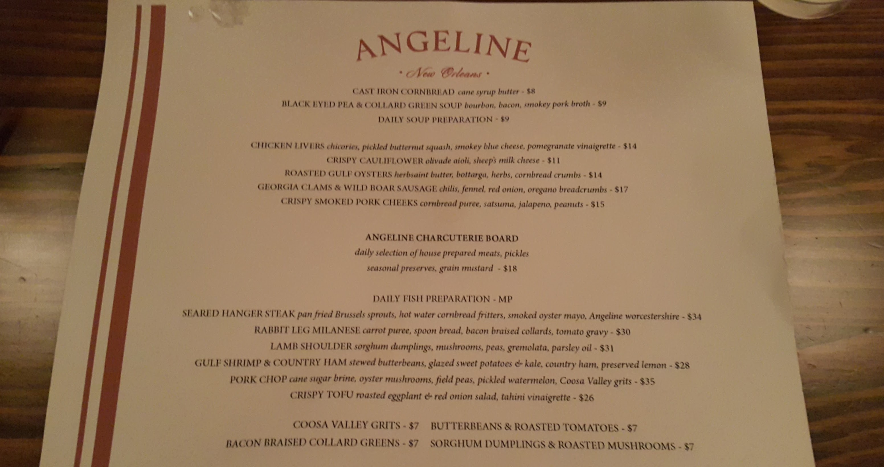 Seasonal Southern at Angeline New Orleans